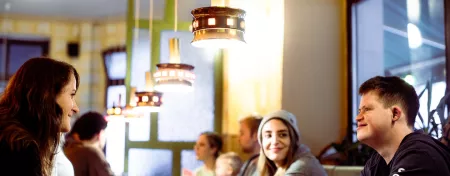 a group of friends in a Berlin restaurant
