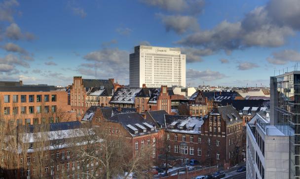 Charité Campus Mitte with high rise building