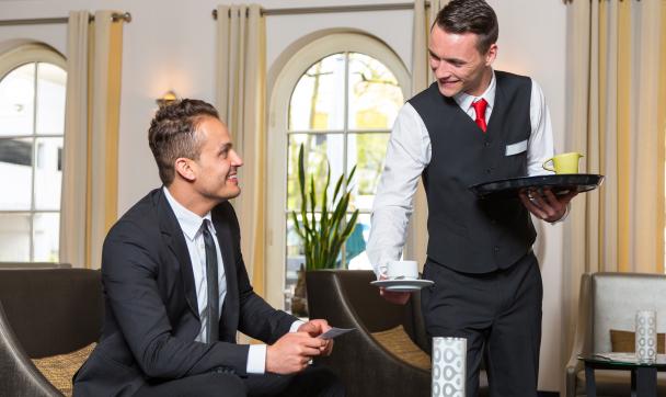 hotel guest friendly waiter