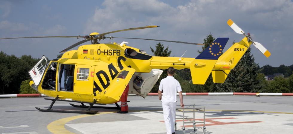 Rettungshubschrauber am Immanuel Klinikum Bernau