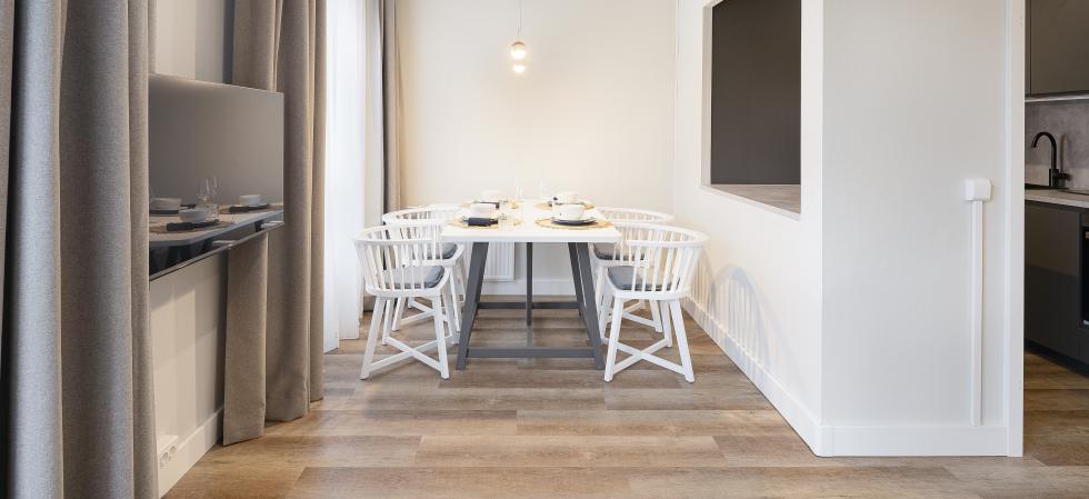 Essbereich in den Apartments am Brandenburger Tor in Berlin