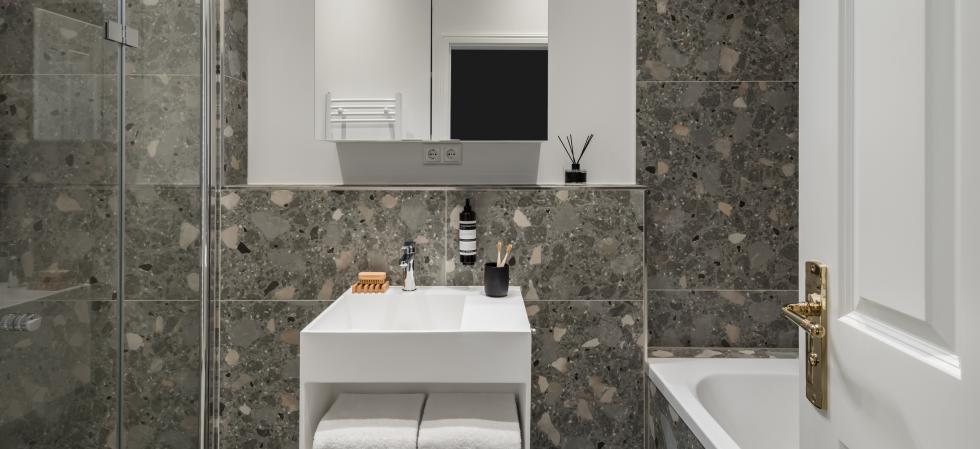 Bath room at apartment FU.life on Kurfürstendamm in Berlin